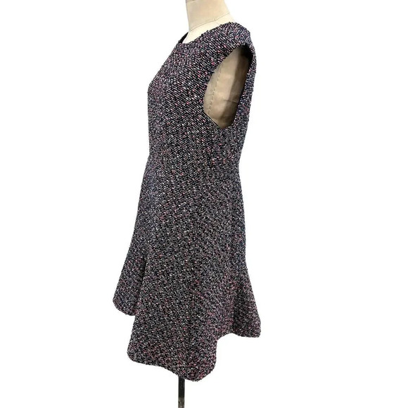 J. Crew A-line Dress in Confetti Tweed Navy Blue Pink Size 12 - Picture 7 of 15